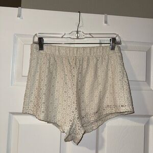 Forever 21 Cream White Circular Lace Beach Fabric Shorts - Size M 🤍